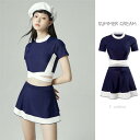 夏 フィットネス水着 レディース セパレート 体型カバー ママ水着 おしゃれ かわいい 女性用 上下セット 小胸 盛れる 黒 20/30/40代ぽっちゃり 露出控えめ(4)