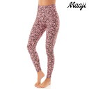 maaji ヨガレギンス レディース ブランド マージ スポーツレギンス ヨガパンツ ヨガウェア フィットネスウェア ジムウェア 10分丈 花柄 ピンク