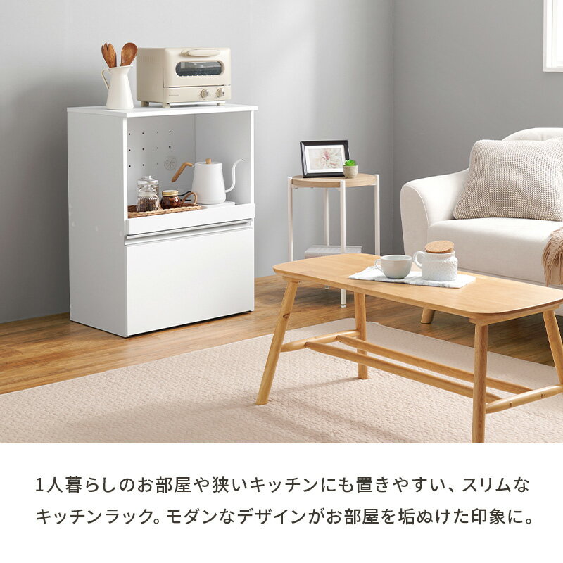 収納力に優れた キッチンカウンター＜スリムタイプ 幅60cm＞収納庫タイプ【Find】...