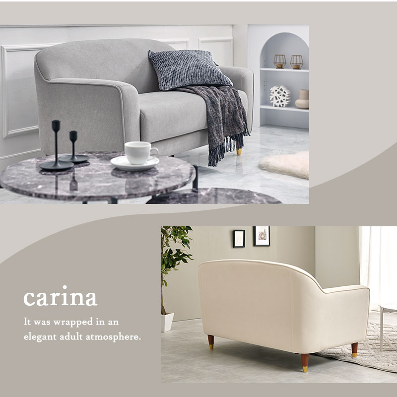 【10%OFFクーポン有★7/1限定】ソファ 2人掛け 幅125【carina】カリーナ(ソファー かわいい 姫系 エレガント 二人掛け コンパクト 可愛い 2人 ローソファ カウチ 1人暮らし 大人可愛い ロマンチック 2P アイボリー グレー 白 ホワイト おしゃれ) [3]