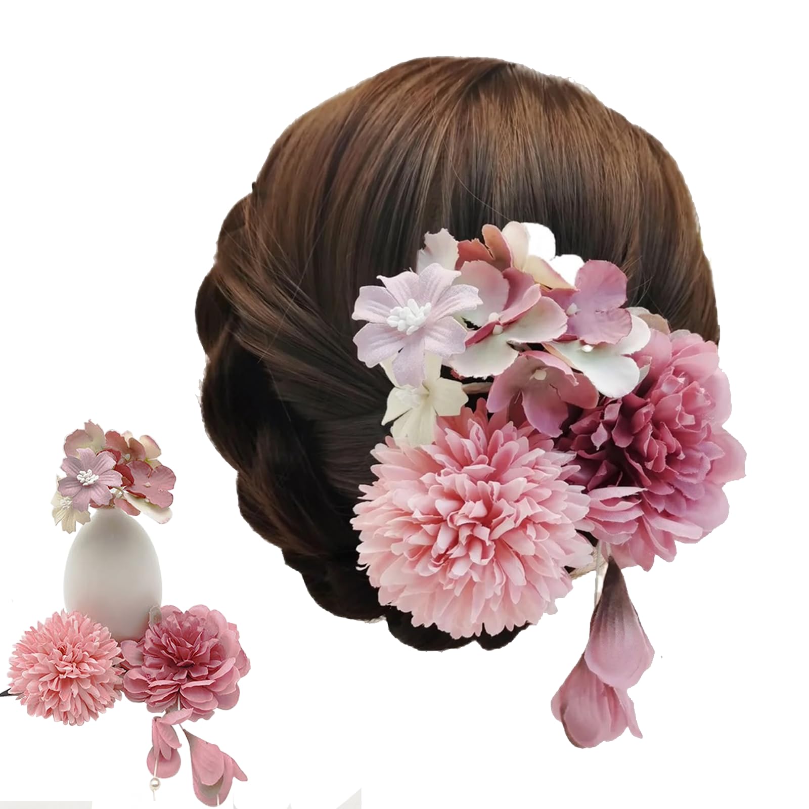 髪飾り 和装 花飾り 成人式 髪飾り 和装 造花 ヘアアクセサリー フラワー ヘアピン...