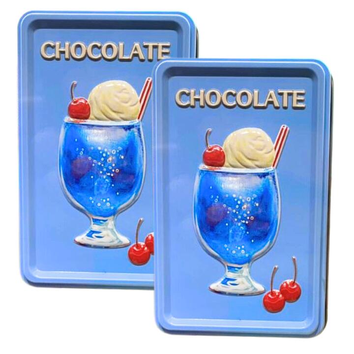 2点セット　ブルー【ミニアソートメント缶】メリーチョコレート　はじけるキャンディチョコレート　10個入り　ミニアソートメント缶　バレンタインデー　ホワイトデー