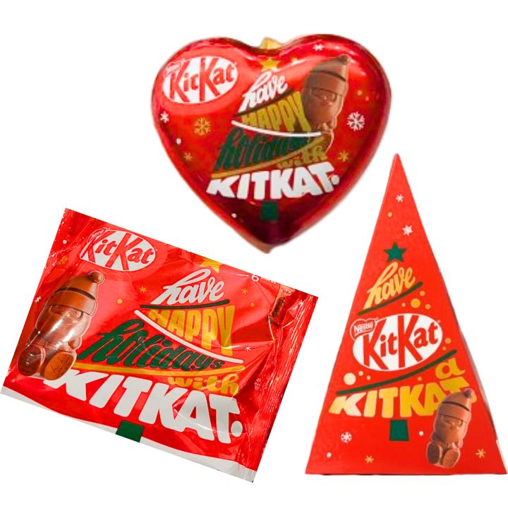 即日発送【選択】ネスレ Kitkat キットカット ホリデイサンタ ハートオーナメント缶 3個入り 6個入り ..