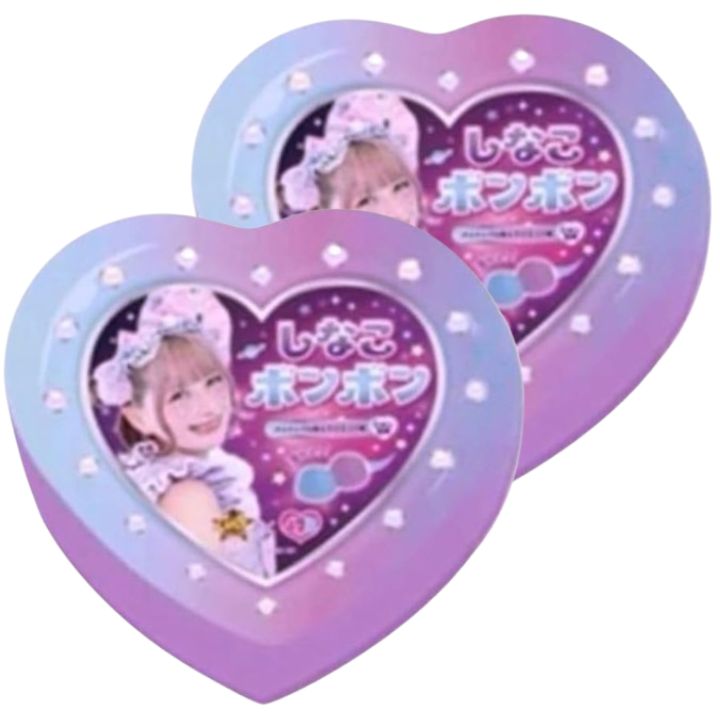 送料無料【2個セット・マスカット＆パイン味 しなこボンボン】ハート缶 6個入 シャインマスカットボンボン 果汁のしずく マスカットボンボン ウイスキーボンボン 2種のぶどうボンボン しなこボンボン グミッツェル