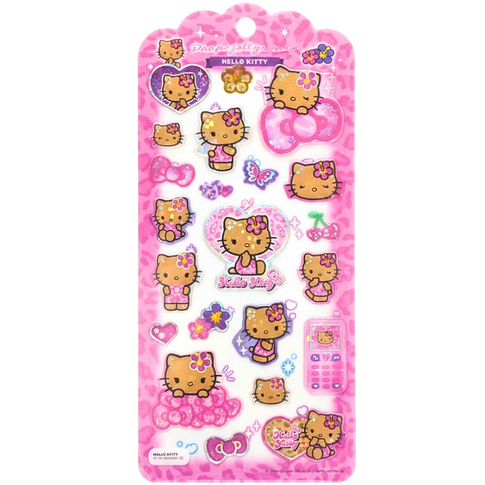 乐天商城 - 【正規品】【134920ハローキティ/焼けギャル】サンリオキャラクターズ ドロップジェリーシール　ハローキティ　シール　ステッカー　ミニ　プチ　ワンポイント　文房具　雑貨　グッズ　かわいい