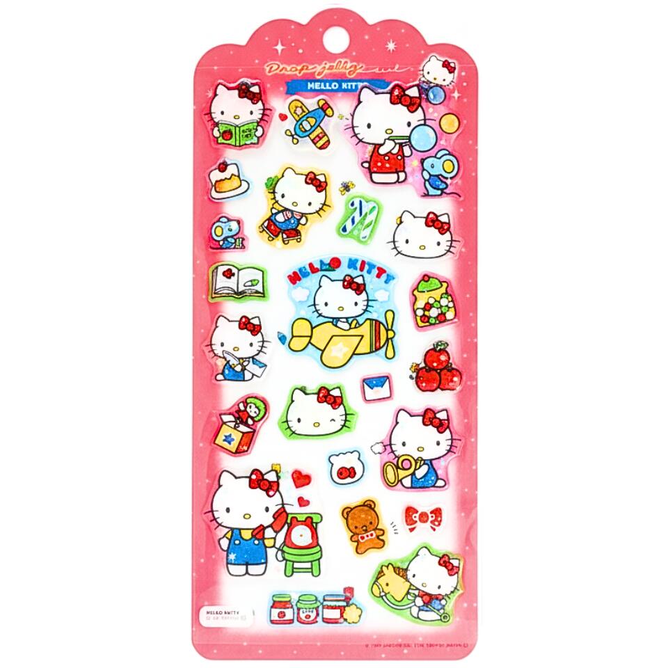 乐天商城 - 【正規品】【134922ハローキティ】サンリオキャラクターズ ドロップジェリーシール　ハローキティ　シール　ステッカー　ミニ　プチ　ワンポイント　文房具　雑貨　グッズ　かわいい