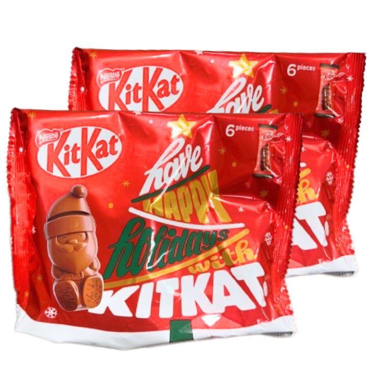 激安　赤【2個セット・送料無料】ネスレ Kitkat キットカット ホリデイサンタ 6個入り クリスマスプレゼント
