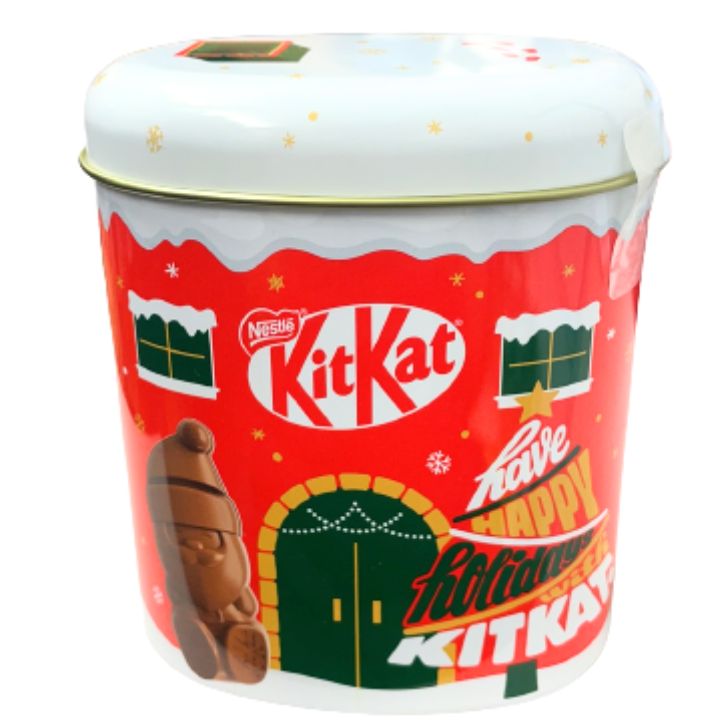 クッキー缶（1000円程度） 激安　　赤　【缶 ・送料無料】ネスレ Kitkat キットカット ホリデイサンタ缶 7個入り クリスマスプレゼント