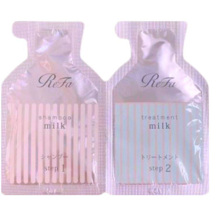 ピンク【1回分・ミルクプロテイン シャンプー&トリートメント・送料無料】ReFa(リファ)ミルクプロテインピンク シャンプー&トリートメント トライル 1回分 ...