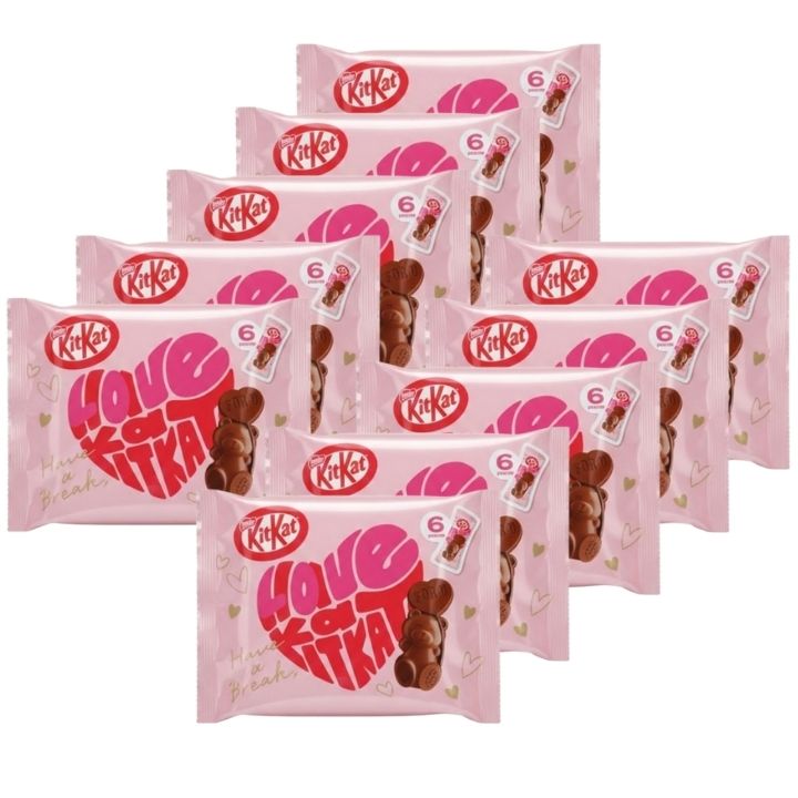 【10個セット・ピンク・6個入り】ネスレ Kitkat キットカット ハートフルベアー