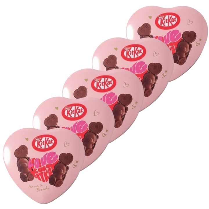 即日発送【5個セット・ハートピンク缶】ネスレ Kitkat キットカット ハートフルベアー