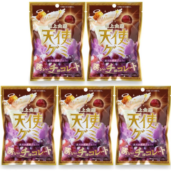 5個セット【チョコぶどう味・天使のグミ・送料無料】極上食感　天使のグミ　恵みの濃厚ぶどう味　誘いのチョコレート　2026ホワイトデー 彼女 彼氏 プレゼント しなこボンボン シャインマスカットボンボン チョコっとマシュマロ チョコマシュマロ プレミアム