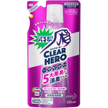 花王 ワイドハイター クリアヒーロー消臭ジェル フレッシュフローラルの香り つめかえ 500ml