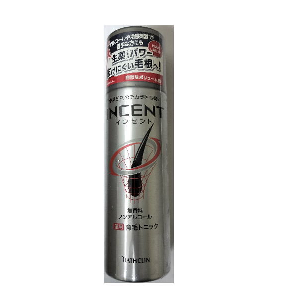 バスクリン INCENT(インセント) 薬用育毛トニック 無香料 ノンアルコール 180g