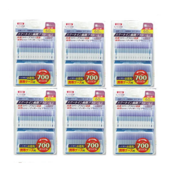 クリエイト スマートイン歯間ブラシ60本入　細いタイプ x6個(クロネコゆうパケット送料込)(代引・コン..
