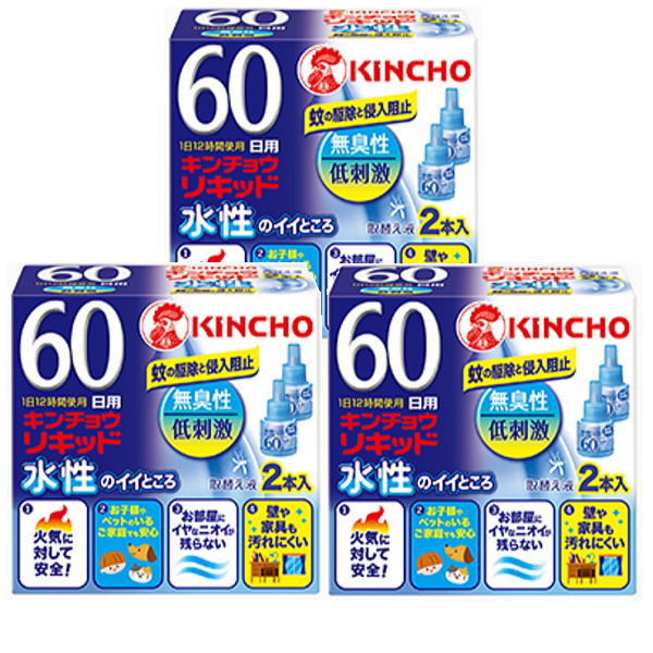 楽天市場】水性キンチョウリキッド 60日 無香料 取替え液 2本の通販 楽天市場】水性キンチョウリキッド 60日 無香料 取替え液 2本の通販