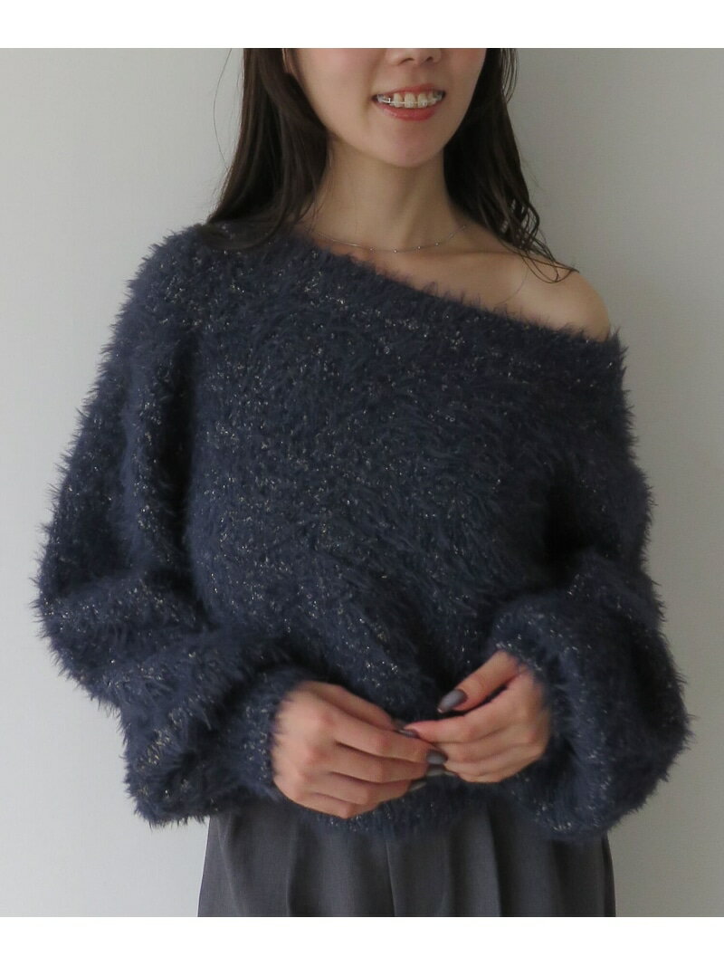 ラメブークレフェザーニットプルオーバー archives ア