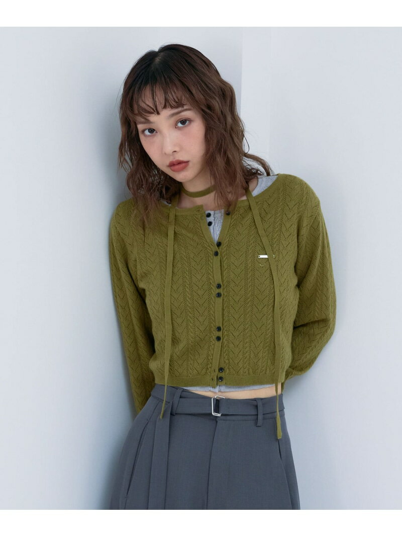 【SALE／50%OFF】チョーカー付ハリヌキニットカーディガン archives アルシーヴ トップス カーディガン..