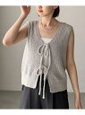 【SALE/50%OFF】2wayカールヤーンニットベスト archives アルシーヴ トップス ニット ホワイト ブラック グレー【RBA_E】[Rakut...