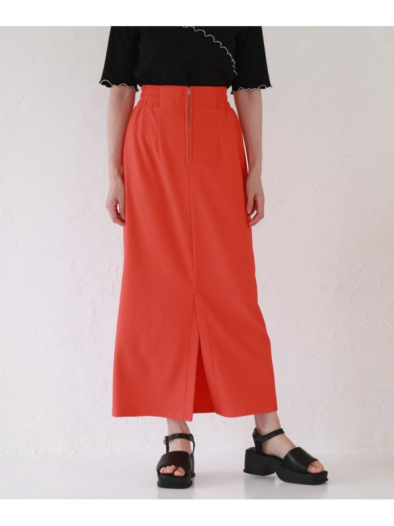 【SALE／66%OFF】フロントZIPリブスカート archives アルシーヴ スカート ロング・マキシスカート ブラック オレンジ ホワイト ブルー【RBA_E】[Rakuten Fashion]