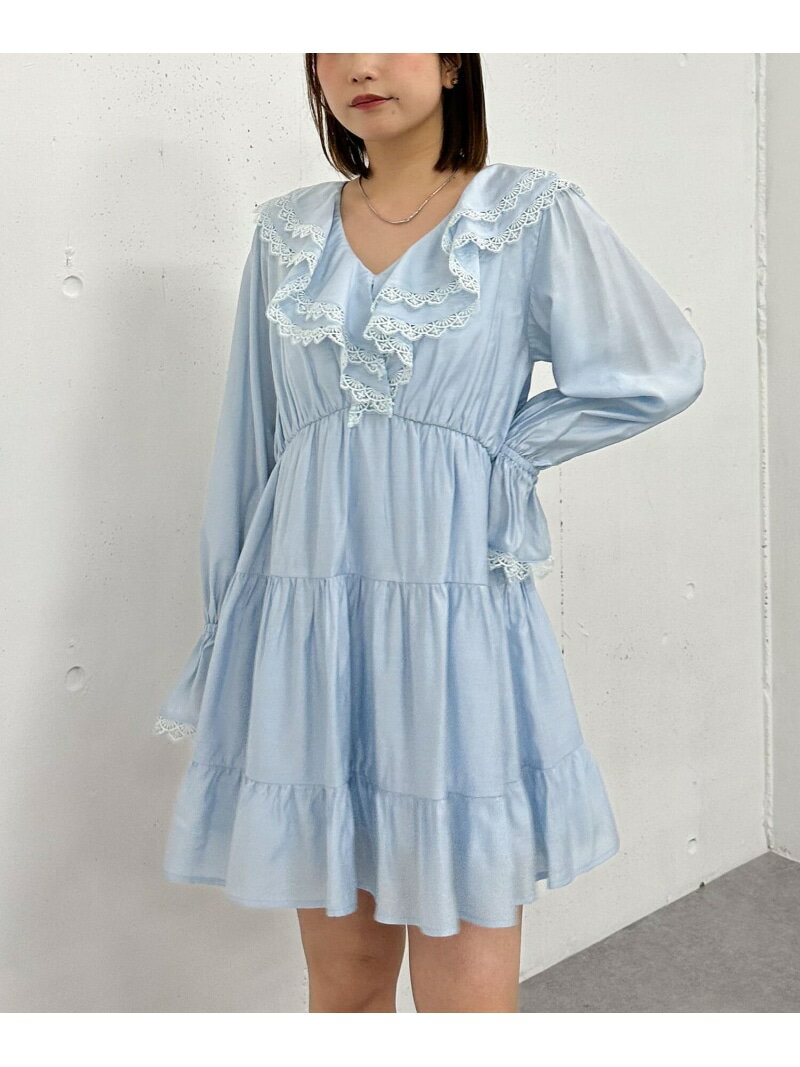 【SALE／70%OFF】フリルラッフルミニワンピース archives アルシーヴ ワンピース・ドレス チュニック ブルー ブラック ホワイト【RBA_E】[Rakuten Fashion]