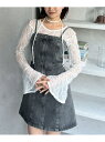 【SALE/70%OFF】Fボタンデニムミニキャミワンピース archives アルシーヴ ワンピース・ドレス ワンピース グレー ブラック【RBA_E】[Ra...