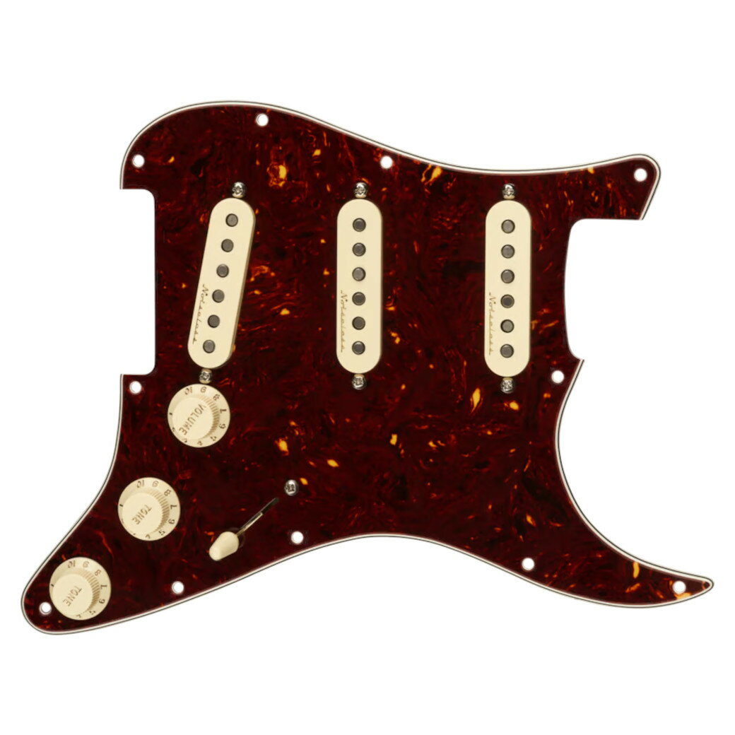 【並行輸入品】Fender Pre-Wired Strat Pickguard, Vintage Noiseless SSS Tortoise Shell 結線済ピックガード 099234