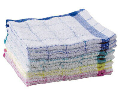 布巾 ふきん タオル 格子柄タオルふきんセット 4色アソート10枚入 （35×34cm） 855 オーミケンシ │ バラエティセット アソートセット チェック柄 綿100％ 介護用品 高齢者 お年寄り 老人 シニア 在宅介護 病院 老人ホーム デイサービス 台拭き 拭き掃除