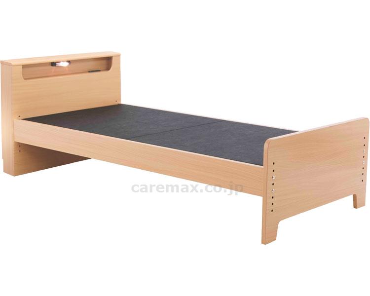 ●サイズ／全幅94×全長208.5×全高73cm、床面高：27.5・30.5・34・37・40・43.4cm（6段階）、フットボード高さ：50cm、マットレス：幅91×長さ191×厚さ8cm●材質／ベッドフレーム：ビーチ柄プリント紙化粧繊維...