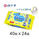 おしりふき サルバ オムツとりかえぬれタオル 流せるタイプ 40枚×24袋入り 45084 白十字 │ お尻拭き 大判 厚手 ノンアルコール 介護用品 おむつ交換 消耗品 日用品 トイレに流せる 排泄介助 高齢者 お年寄り 老人 シニア 在宅介護 病院 施設 デイサービス 老人ホーム(4)