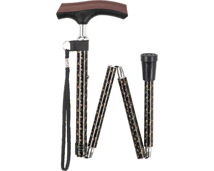 杖 杖介護 ステッキ おしゃれ 折りたたみ やわらかスリムネックステッキ 折りたたみ （長さ75〜85cm） ..