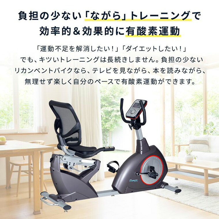 介護BOX パンドラの家庭用 リカンベントバイク DK-8718RP 大広 │ トレーニング フィットネス リハビリ 運動 室内 健康器具 高齢者 リカンベント式エアロバイク フィットネスバイク 背もたれ付き リクライニングバイク エクササイズ トレーニング 座って漕ぐ｜アングル2
