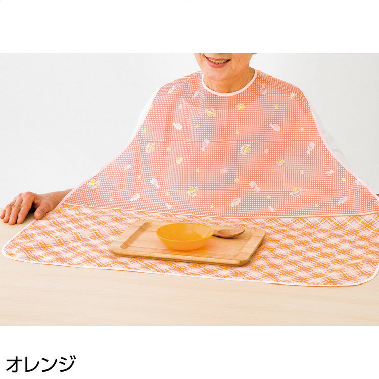 ●サイズ／幅79×丈91cm、首下：73cm●材質／ポリエステル100％●生産国／日本●洗濯機可●乾燥機可（60℃まで）●はっ水加工・機能性にデザイン性をプラス。・エプロンがまとわりにくい袖ぐり仕様です。・首まわり調節可能（長めのワンタッチテープ）。【ケアファッション】