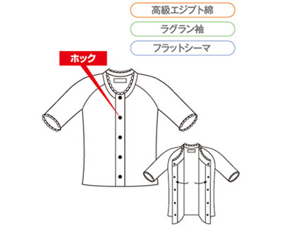 婦人前開き5分袖 ホック式 神戸生絲 │ KOBES 介護衣料 衣類 介護用品