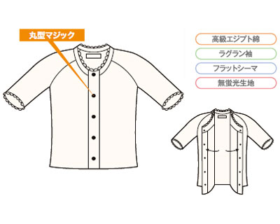 婦人ひば前開き5分袖　スムース　神戸生絲 │ KOBES 介護衣料 衣類 介護用品