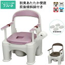 楽天介護BOX　パンドラポータブルトイレ 座楽 ラフィーネ PN-L30213 脱臭あたたか便座タイプ 傾斜脚付き パナソニックエイジフリー │ Panasonic 介護保険 簡易トイレ コンパクト 小型 可動ひじかけ 脱臭 消臭 高さ調節 樹脂製 移動 キャスター 在宅 老人 シニア 高齢者