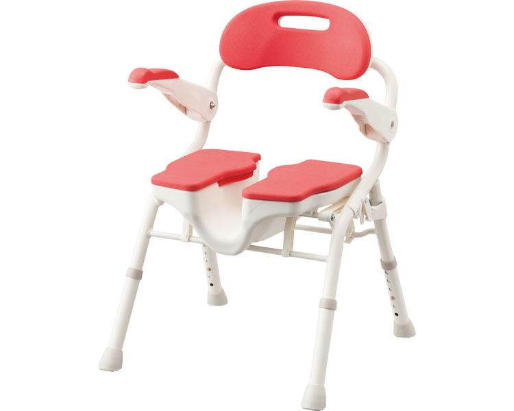 安寿アロン化成 折りたたみシャワーベンチHPフィット 536-070 536-071｜介護用品 シャワーチェアー 風呂椅子 入浴用いす お風呂いす 入浴用品 浴室 椅子 イス チェア 背付き 折りたたみ コンパクト ひじ掛け 跳ね上げ ソフト座面 福祉用具 高齢者 お年寄り 老人