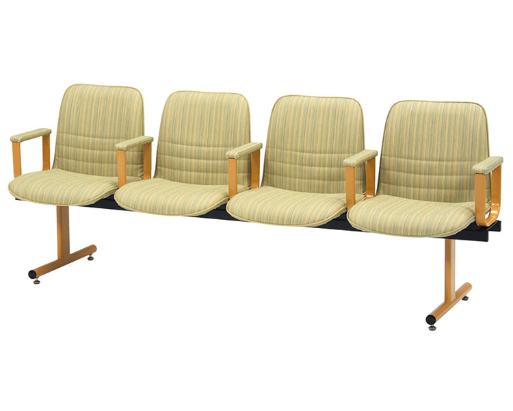 ロビー 椅子 4人掛け おしゃれ ロビーチェア 4人用背付・肘付 ML-95-4ARM 幅225×奥行54.5×高さ79cm ミ..