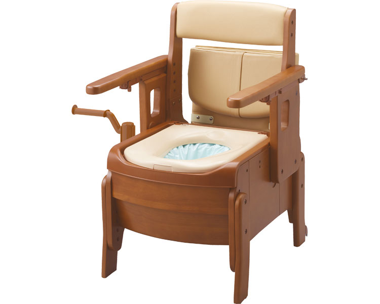 アロン化成 家具調トイレセレクトR 自動ラップ はねあげ ソフト便座 533-944|後処理 楽ラク プレゼント付き!やわらか便座 介護トイレ 簡易トイレ バケ...