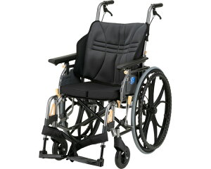 日進医療器 座王X 座幅40cm ガンメタ NA-X521W │ 車椅子 車イス くるまいす 自走式 自走 折りたたみ 折り畳み ひじ掛け跳ね上げ はね上げ ノーパンクタイヤ NISSIN シニア 高齢者 介護用品