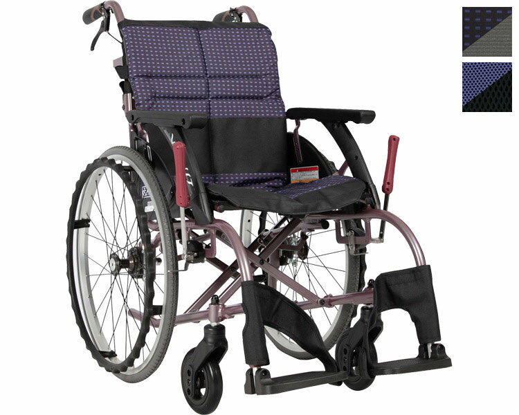 車椅子 折りたたみ 次世代型標準車いす WAVITRoo(ウェイビットルー) WAR22-40(42/45)-M 自走用 座面高43cm カワムラサイクル| く...