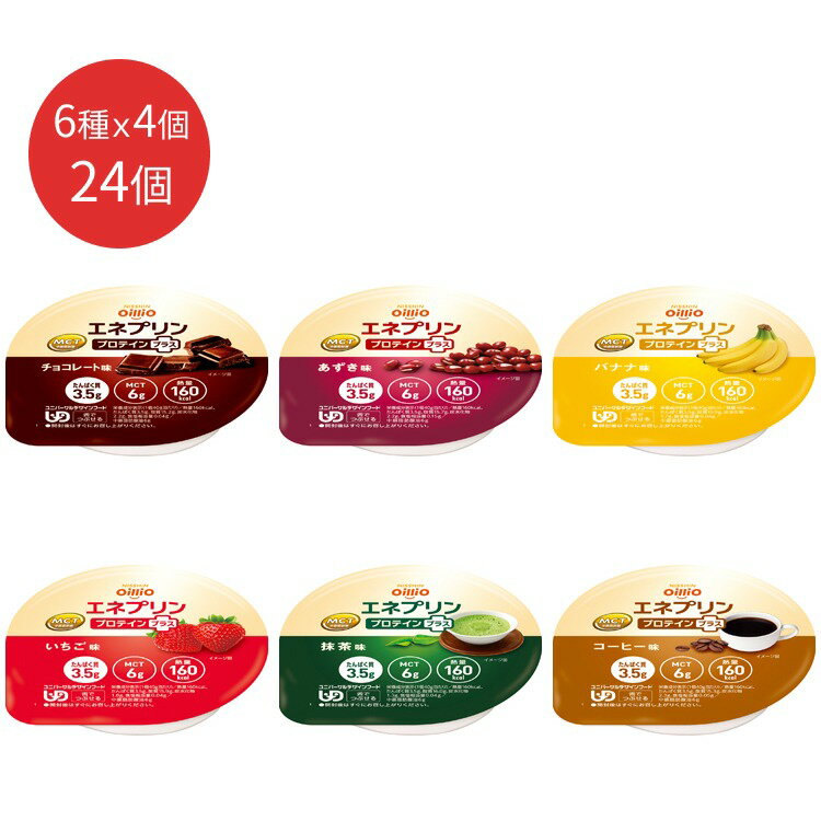 介護食 栄養補助食品 エネプリン プロテインプラス スイーツ系アソートセット 6種×4個（合計24個入り） 日清オイリオグループ │ 介護 食事 高カロリー 嚥下食 舌でつぶせる 介護食品 栄養補助 在宅介護サポート食 エネルギー補給食 たんぱく質 多め デザート スイーツ