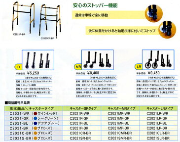 折りたたみ式キャスター付き歩行器　C2021SMR　スモールタイプ　アクションジャパン　【smtb-kd】【RCP】【歩行器 介護】【介護用品】