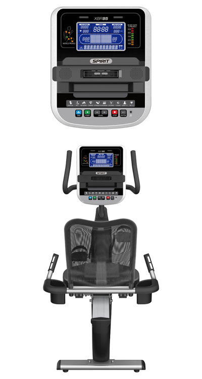 介護BOX パンドラの業務用 リカンベントバイク コードレスリカンベントバイク XBR95 （要組立） SPIRIT FITNESS │ フィットネスバイク 健康 ダイエット 健康器具 ダイエット器具 運動不足解消 介護予防 高齢者 介護用品 病院 老人ホーム デイサービス｜アングル2