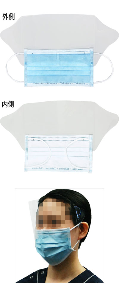 タケトラ シールド付マスクTC 25枚入 6箱セット 076056 竹虎 ヒューマンケア事業部 │ マスク シールド一体 消耗品 備品 衛生管理 病院 老人ホーム デイサービス クリニック 歯医者 日用品