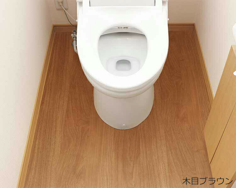 介護BOX パンドラの防水トイレ模様替えシート トイレ全面用（幅90×長さ170×厚さ約0.035cm） KSBKT 明和グラビア │ トイレ 床 模様替え リメイクシート 貼るだけ はがせる DIY 賃貸 抗菌 防水 消臭 雑貨 おしゃれ 簡単 タイル調 木目調 汚れ防止 キズ防止 トイレ用品 トイレ清掃 介護用品｜アングル2