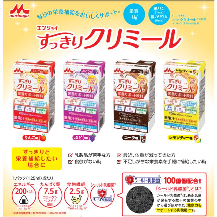 クリミール すっきり エンジョイすっきりクリミール りんご味 125mL×24個入り 0652641 クリニコ │ 高カロリー 栄養補助飲料 エンジョイシリーズ 飲料 ドリンク 栄養補給 脂質ゼロ シールド乳酸菌 食品 シニア 高齢者 介護食 高齢者 病院食 お年寄り 老人 シニア pandoraplus-10000621 Pandora+ サンプル画像2