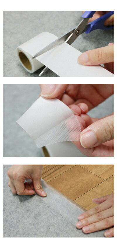 貼って使えるズレ防止テープ UST-10 クリアー　4m巻 明和グラビア ｜ ズレ防止 ラグ マット タイルカーペット 貼るだけ ベタつかない ずれない 超薄型 固定用テープ ずれない カットOK 床暖房対応 日本製