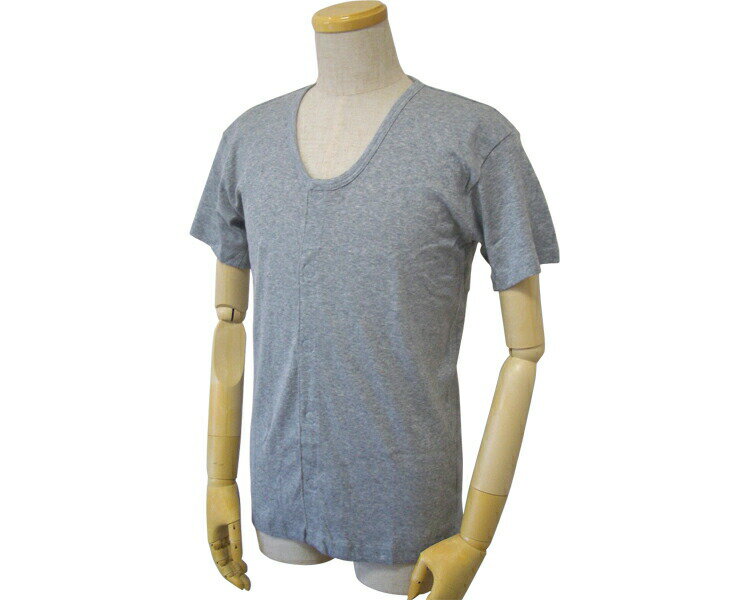 肌着 紳士前開きシャツ（ワンタッチテープ式）半袖 43203 M 杢グレー ウエル |介護 肌着 男性用 前開き..