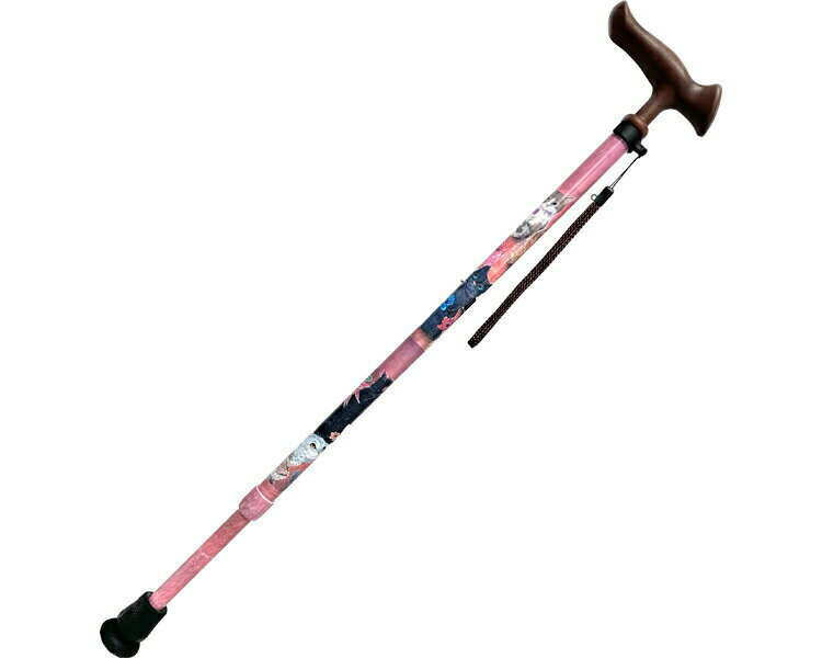 杖 ステッキ おしゃれ 高齢者 介護 デザイナーズアートステッキ D/S 伸縮 WB5276 猫端会議 フジホーム │ 伸縮杖 お年寄り 歩行補助 歩行サポート オシャレ 軽量 老人 シニア 在宅介護 お散歩 お出かけ 病院 老人ホーム デイサービス プレゼント